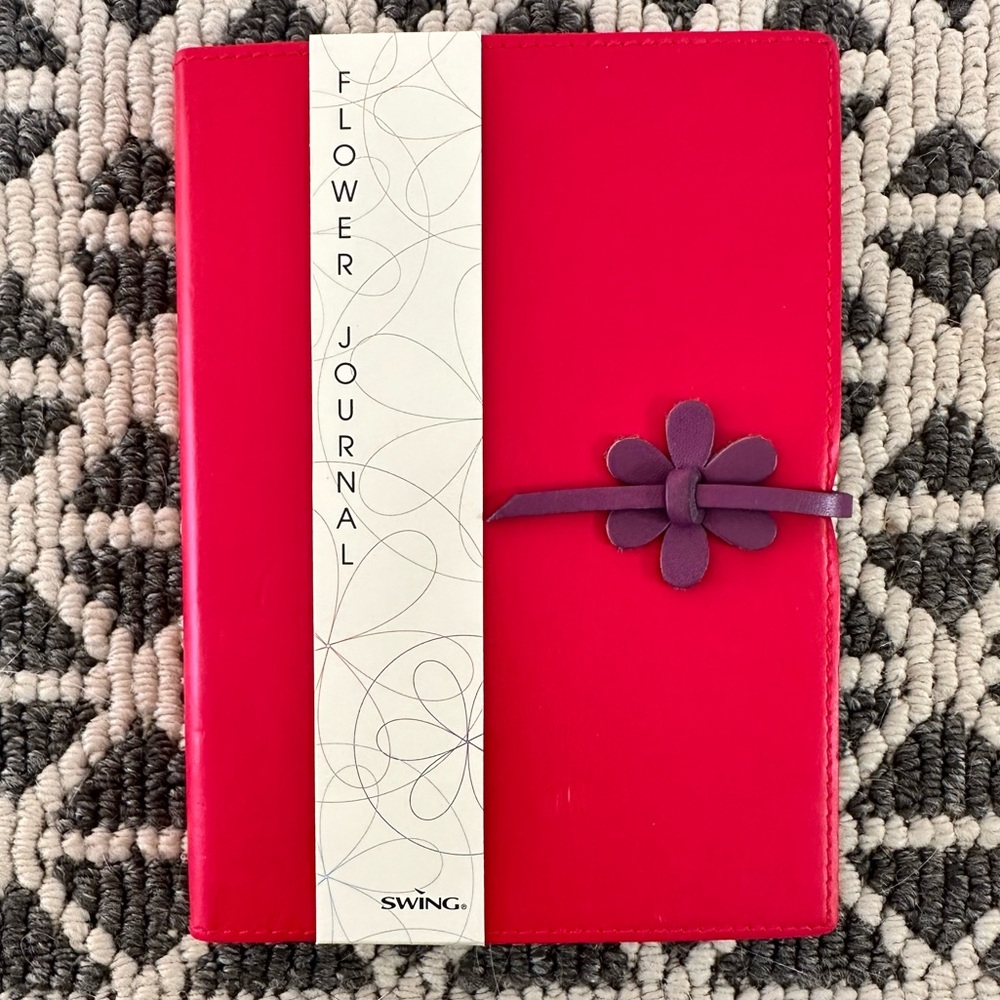 6 for $25 - New Faux Leather Look Swing Flower Journal
